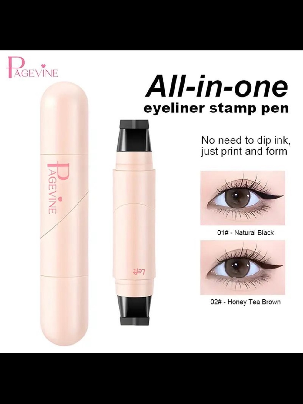 Pagevine Rotate The Eyeliner Stamp Pen - pick your color - brown or black!